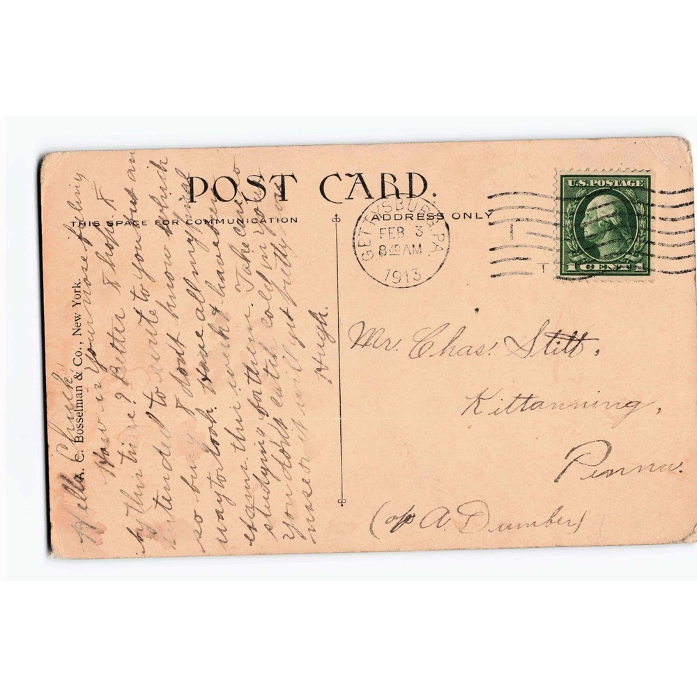 Vintage 1913 Postcard The McLure House Wheeling West Virginia Hotel VG - Picture 2 of 2
